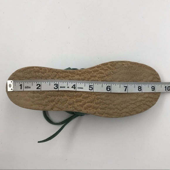 Wild Soles Green Leather Vintage Handmade Moccasins size 5 - Picture 10 of 10